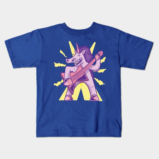 Unicorn Guitar Kids T-Shirt by MajorCompany